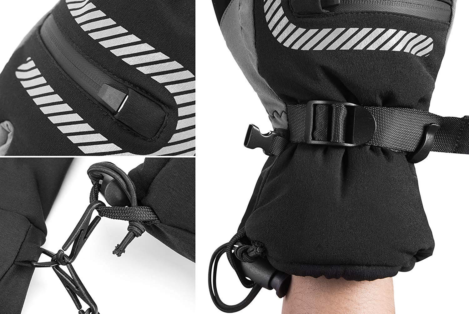 ROCKBROS Guantes de Esquí con Pantalla Táctil Invierno Térmicos Anti-Viento para Ciclismo Bicicleta Deportes, Unisex