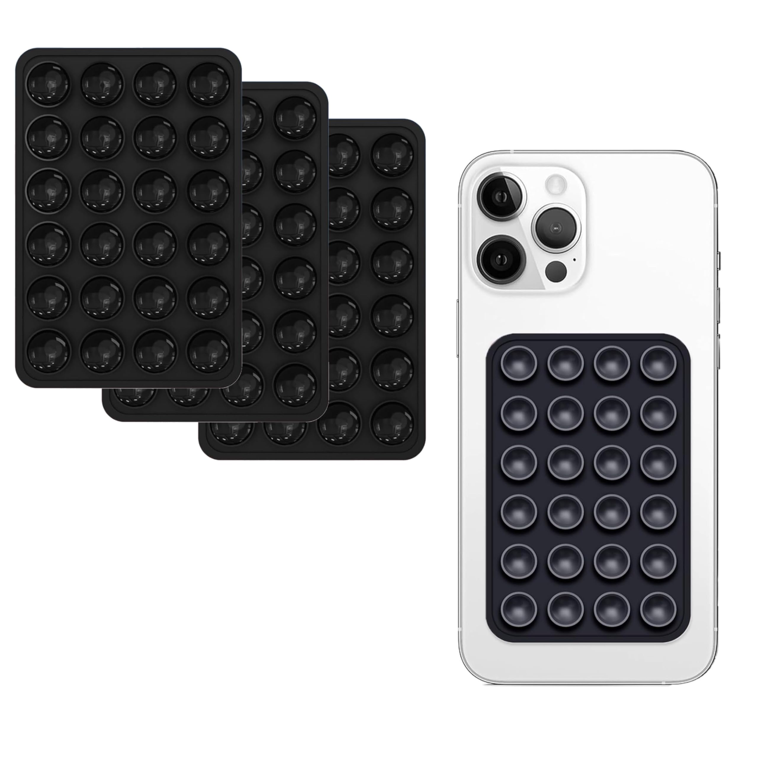 Double Sided for Phone | Silicone Suction Adhesive for Phone Cover | Stick Ease Multi-Purpose Hands-Free Suction Phone Accessory | Strong Grip Holder for Mirror & Shower (Pack of 4)-image-32