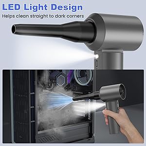 JYNSROU Car Vacuum Portable Cordless with 16000PA Ultra Suction 4-in-1 Foldable Air Duster & Brushless Motor Rechargeable Handheld Vacuum for Pet Hair, Car Seats, Home & Office Cleaning