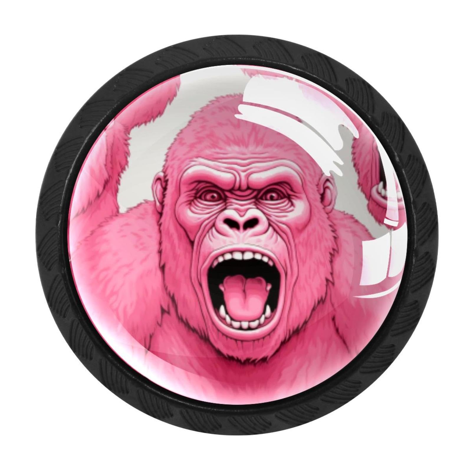 Chenzzzz Multicolored 15 4 Pieces Pink Monkey Orangutan Drawer Knobs, 35Mm Black Cabinet Knobs, Drawer Pulls And Knobs, Dresser Drawer Knobs, Cabinet Hardware Kitchen Cabinet Knobs