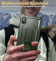 Vista 5 de Dexnor Funda para iPhone Xs Max, [Protector de pantalla y soporte integrados] Protección de grado militar resistente a prueba de golpes para iPhone