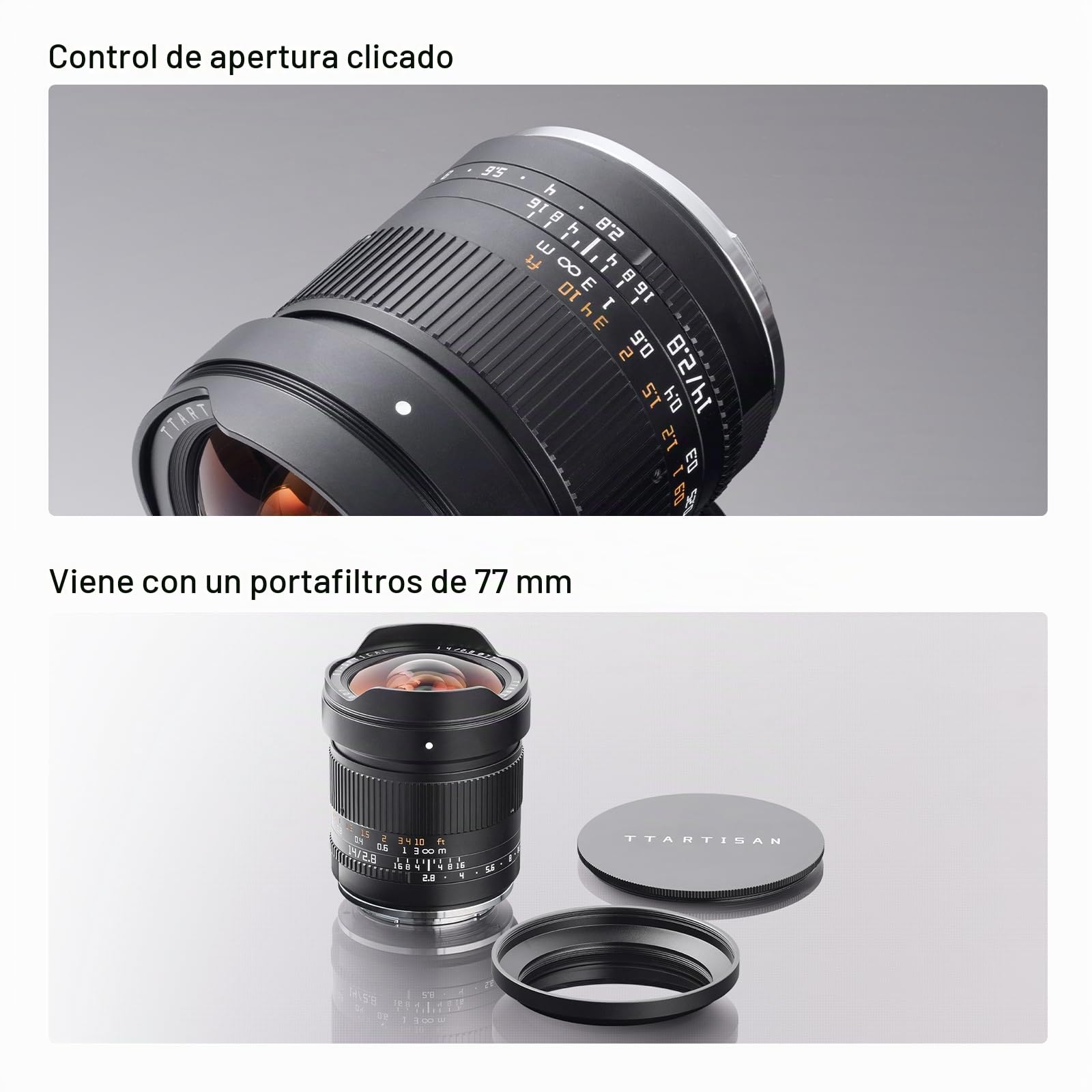 TTARTISAN Lente gran angular F2.8 de 14 mm, montura L, lente ultra gran angular de 114 ° con gran apertura y enfoque manual para cámara de montaje L