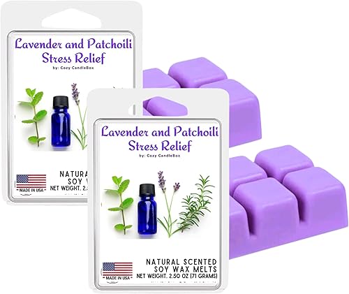 Miniatura 1 de Cera de soja derretida  Fabricado en Estados Unidos  A base de plantas  Acogedores cubos de cera de soja perfumada natural de lavanda y pachulí  2