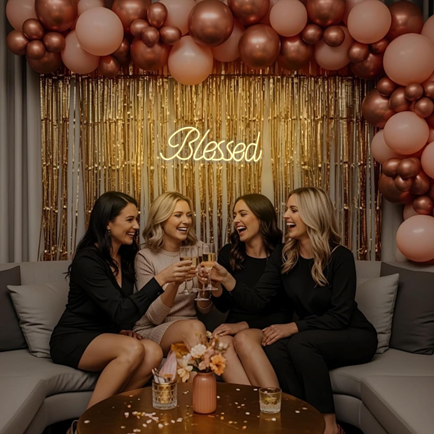 Blessed Neon Sign for Wall Decor Led Neon Lights for Teen Bedroom Decor Art Light Up Letters Blessed Neon Neon Signs for All Party Room Decorations 19.6x7.5 Inch (warm white)