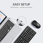 RAPOO X2100 Clavier sans fil silencieux et Combo de souris, 2,4GHz sans fil USB Récepteur, 12 Clés multimédias, Spill-Proof, Clavier complet, Compatible avec PC, Ordinateur portable, longue durée de vie de la batterie, noir