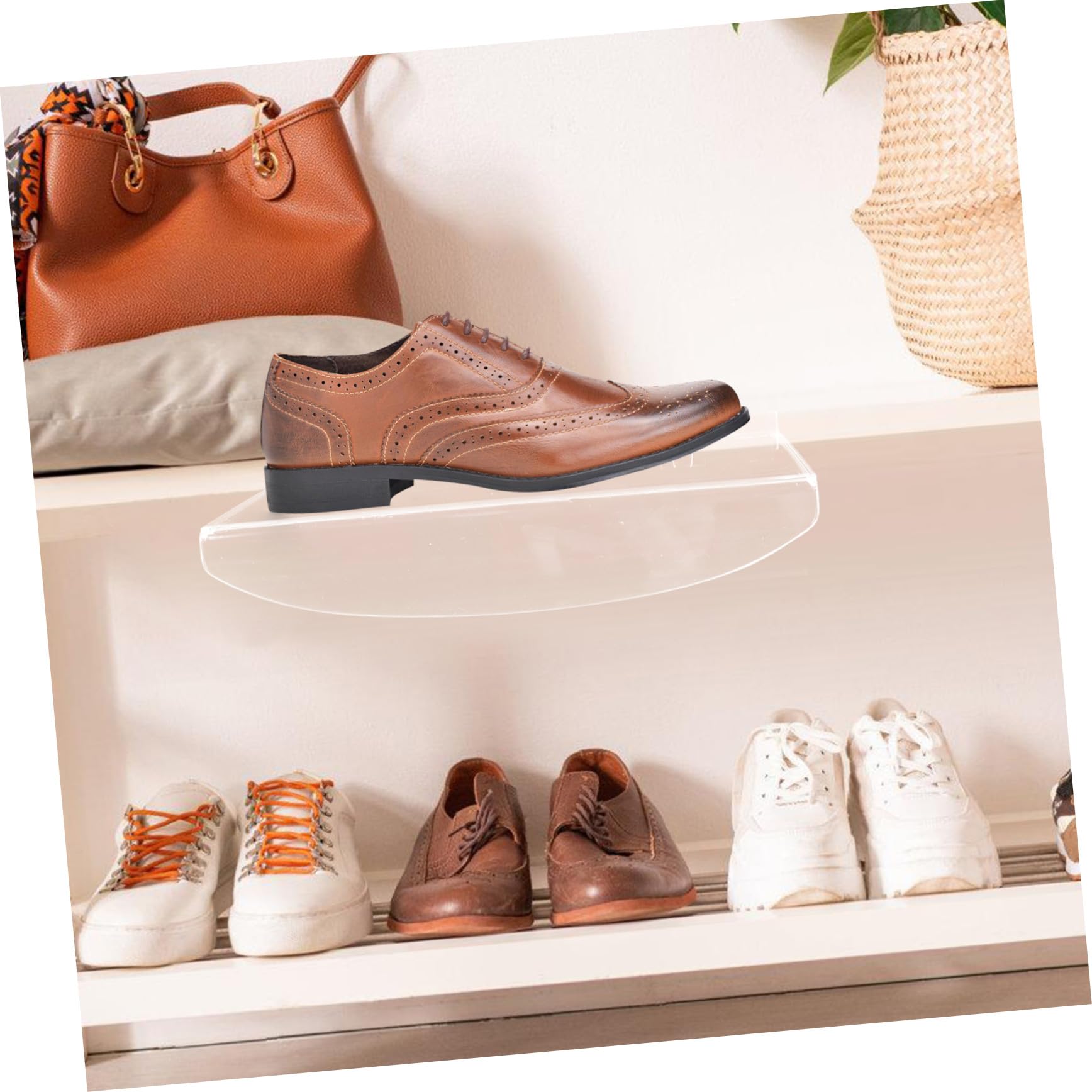 Cabilock 10 Pezzi Scarpiera trasparente rack con alto scarpiera da appendere al muro ripiano per scarpe organizzatore scarpe pesanti espositore rastrelliera plastica
