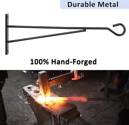 Miniatura 4 de Eyrosa Paquete de 6 ganchos de metal para plantas de 8 pulgadas, ganchos de metal para cesta, flores, maceta, alimentador, linterna, campanilla de