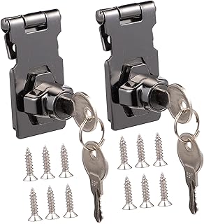 YARNOW 2pcs 90 Hasp Lock Drawer Knobs Metal Cabinets Locks for Doors Hasp Locks for Cabinets Boxes Lock Cabinet Keyed Lock Office Keyed Hasp Locks Keyed Hasp Locks for Door Office Iron