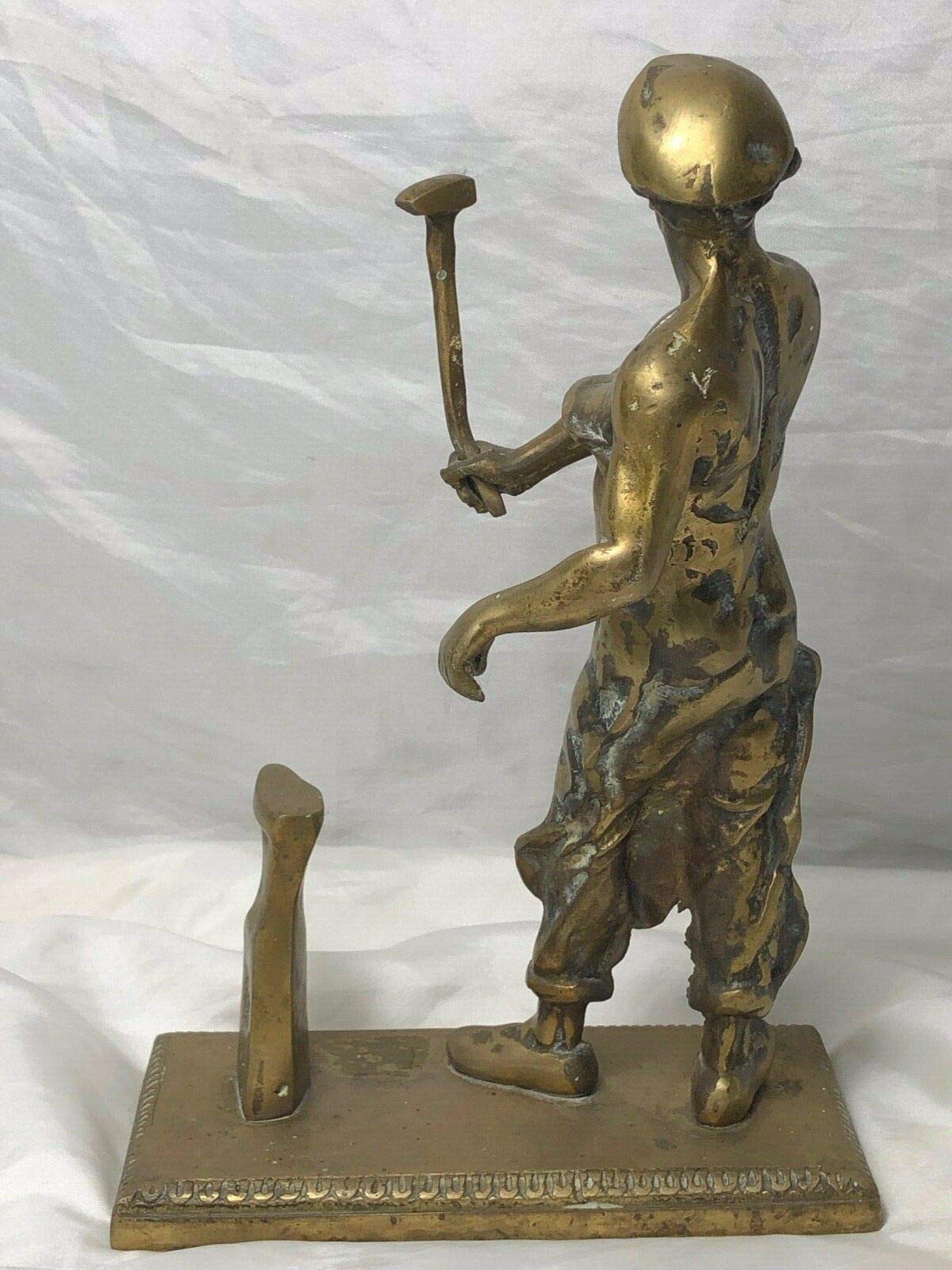 Fermaporta in ottone industriale dell'inizio del XX secolo, colore: nero