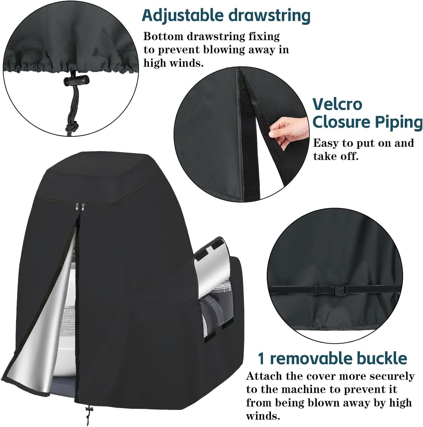 Sand Filter Pump Cover Black, Heavy-Duty 600D Waterproof Oxford Fabric, UV-Resistant, Fits Intex Krystal Clear 12-16" Above Ground Pool Filters, No Hose Removal Needed