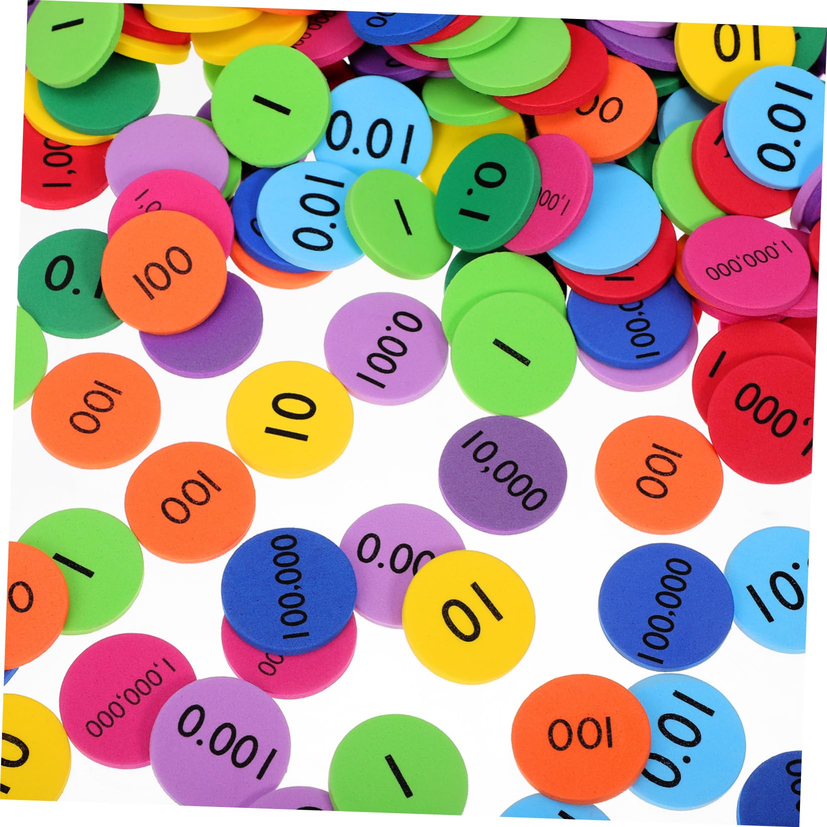 Hemobllo 4 Set Dischi Posizionale Colorati in Eva Per Apprendimento Matematica Dischi Rotondi Educativi Per Riconoscimento Numerico E Colori Materiale Didattico Per Scuola E 300 Pezzi*4