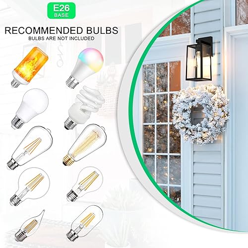 Vista 33 de MAXvolador Farol de pared para exteriores, aplique de pared impermeable exterior, lámpara de montaje blanca antioxidante, luces de cristal