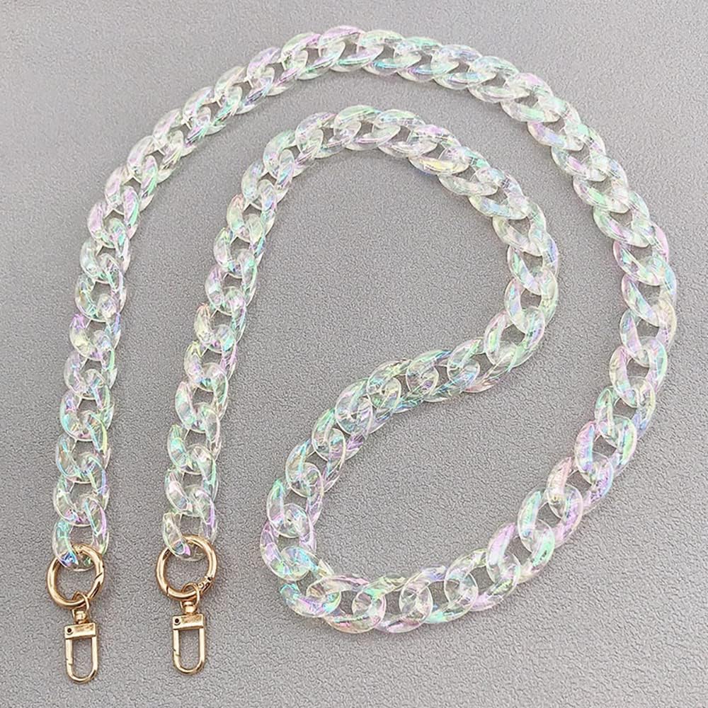 Mobile Phone Chain Universal for Hanging Compatible with Any Mobile Phone and Smartphone Chain for Hanging Diagonal Span Mobile Phone Chain Colourful Acrylic Phone Chain Mobile Phone Decoration Bag Pendant White