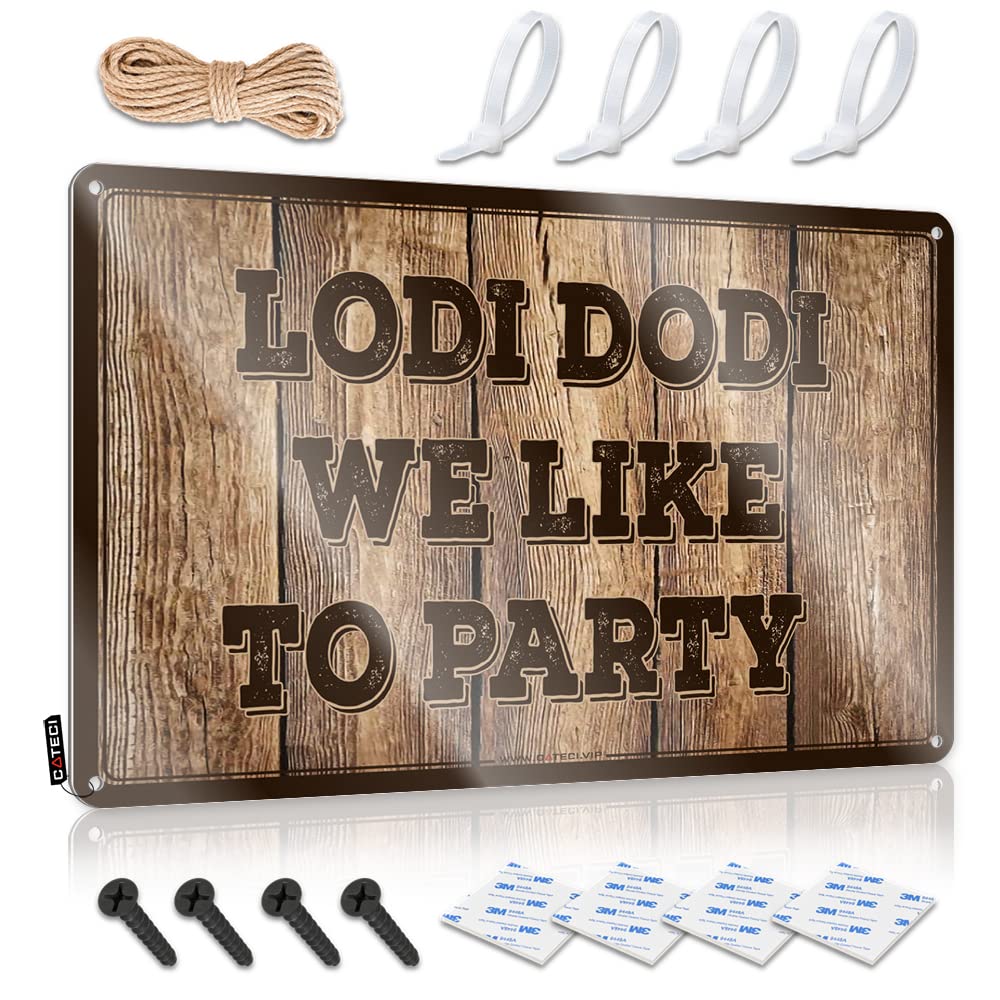 IBWNBBUSN Vintage Coffee Sign Lodi Dodi We Like To Party Sign Bbq Signs Outdoor Room Signs For Bedroom(30X40CM)