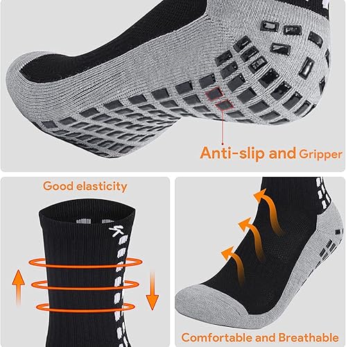 Miniatura 4 de Calcetines deportivos para hombre, calcetines de fútbol para hombres 9-12, antideslizantes, deportivos, 134 pares