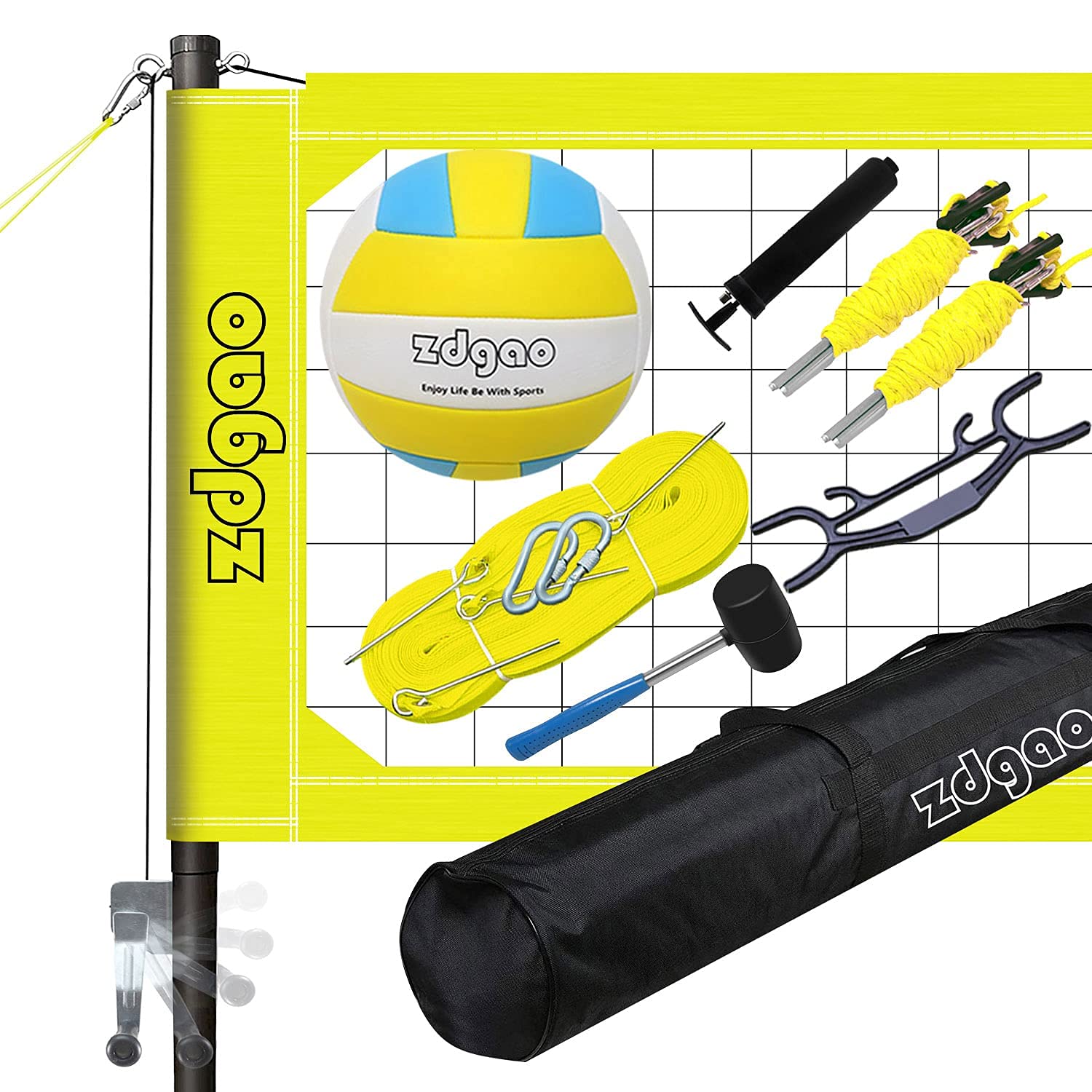 Buy Zdgao Volleyball Net Outdoor Professional Volleyball Set with