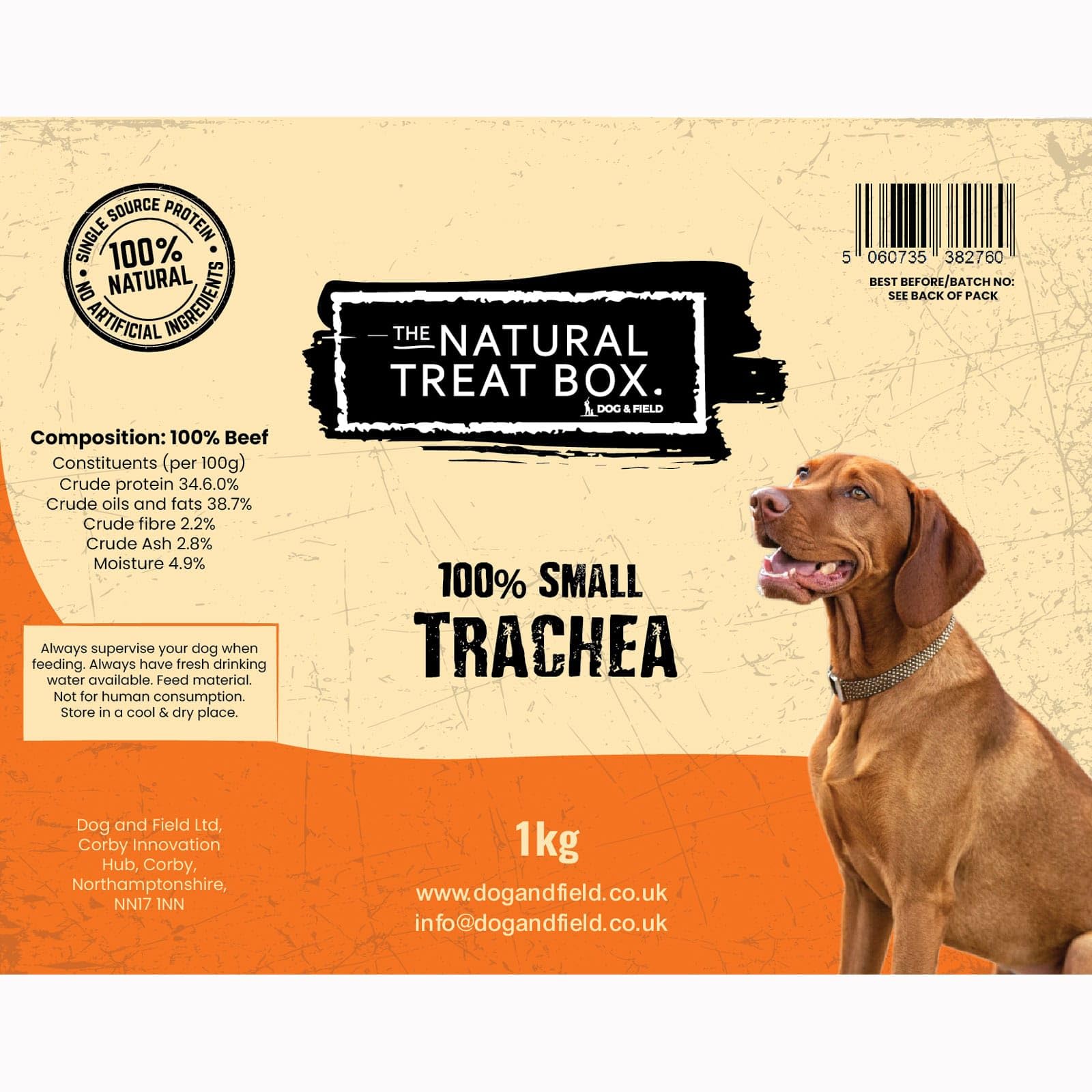 Dog & Field Small Beef Trachea For Dogs - 1kg. 100% Natural Dog Chews, High Protein Chew Treats, 1 kg (Pack of 1) - Image 2