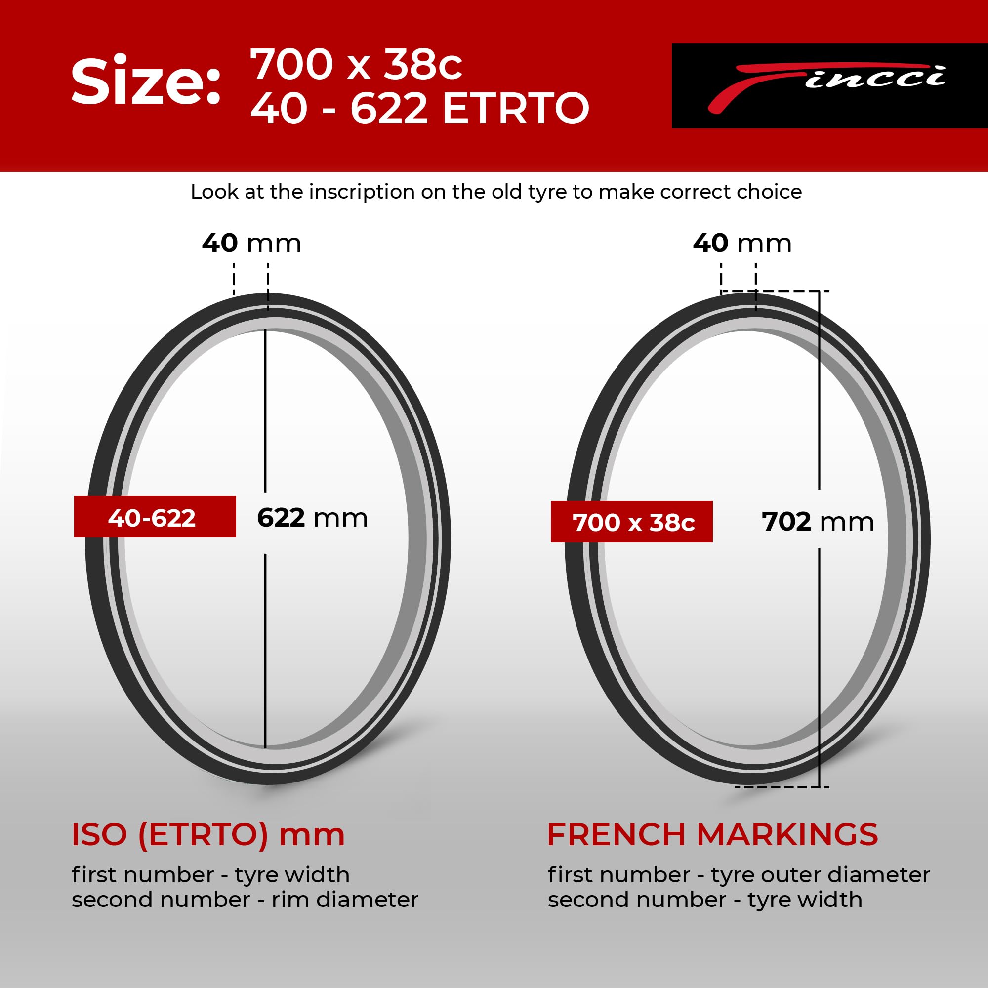 Fincci Bicicleta Cubiertas 700c x 38c - Par Gravel Plegable Neumaticos 40-622 con 1mm Antipinchazos - Nero Gomas 28 x 1.5 pulgados para Adulto, Eléctrica, Carretera, MTB, Urbain Bici - 60 TPI