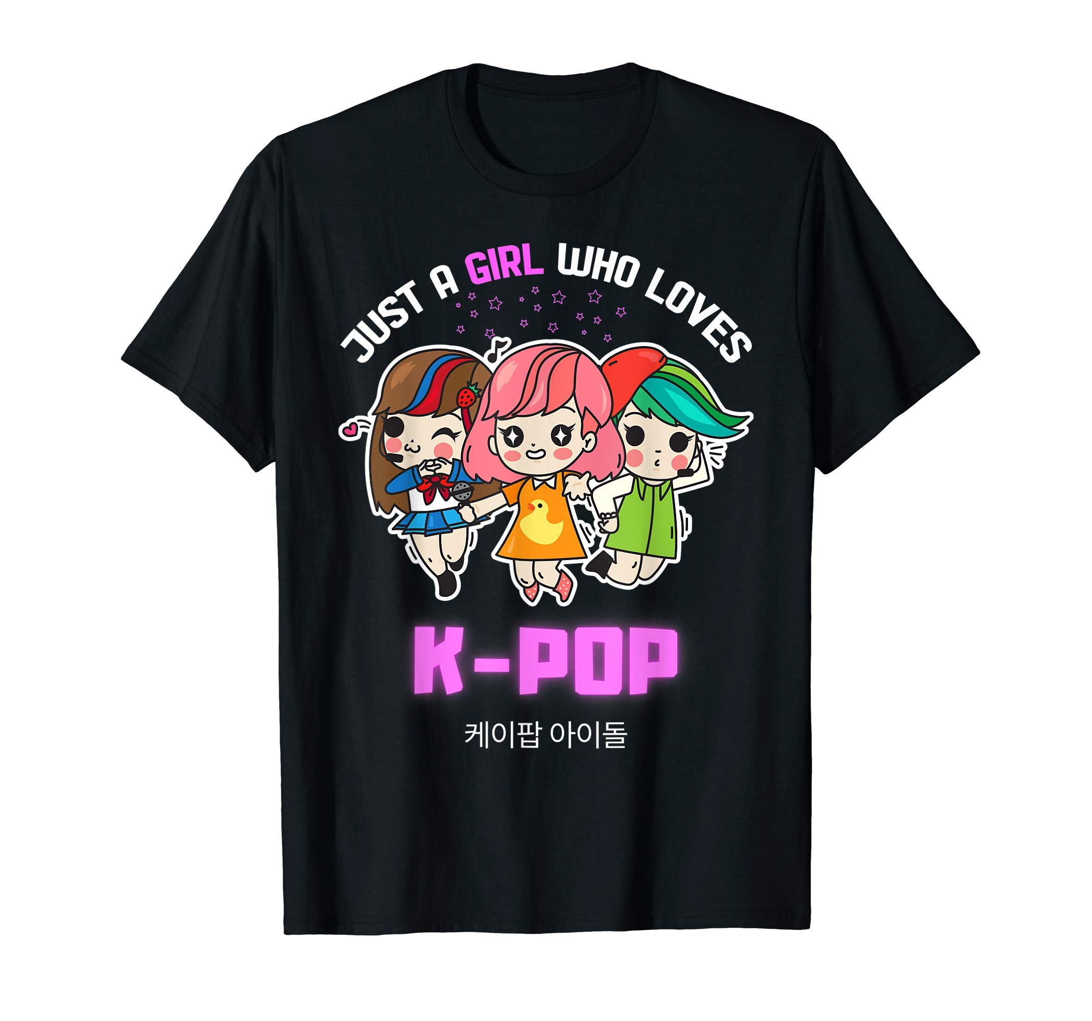 Just A Girl Who Loves K-Pop Gift for Teen Girls K-Pop Merch T-Shirt