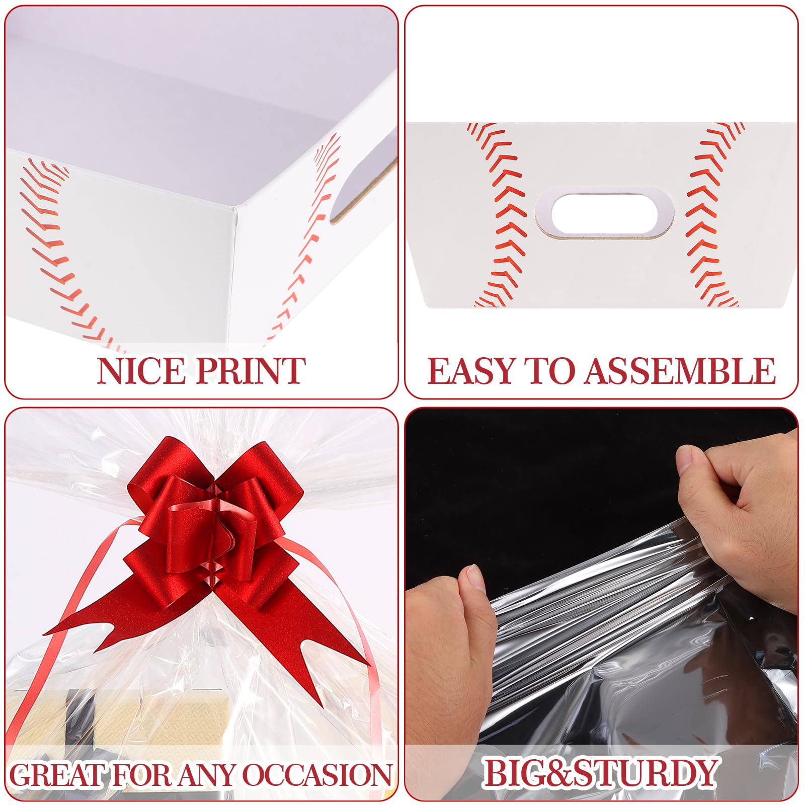 Kolewo4ever Baseballkörbe für Geschenke, leere Baseballkörbe, Senioren-Nachtkörbe, 20,3 x 25,4 cm, Geschenkkorb-Set für Geschenke, leer zum Befüllen für Sport, Party, Gastgeschenk, Urlaub