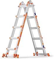 LEVELEVE 17FT Telescoping Multi-Position Ladder with Stabilizer Bar & Wheels - 330 lbs Capacity, Lightweight Aluminum A-Frame for Home, Roof, Stairs