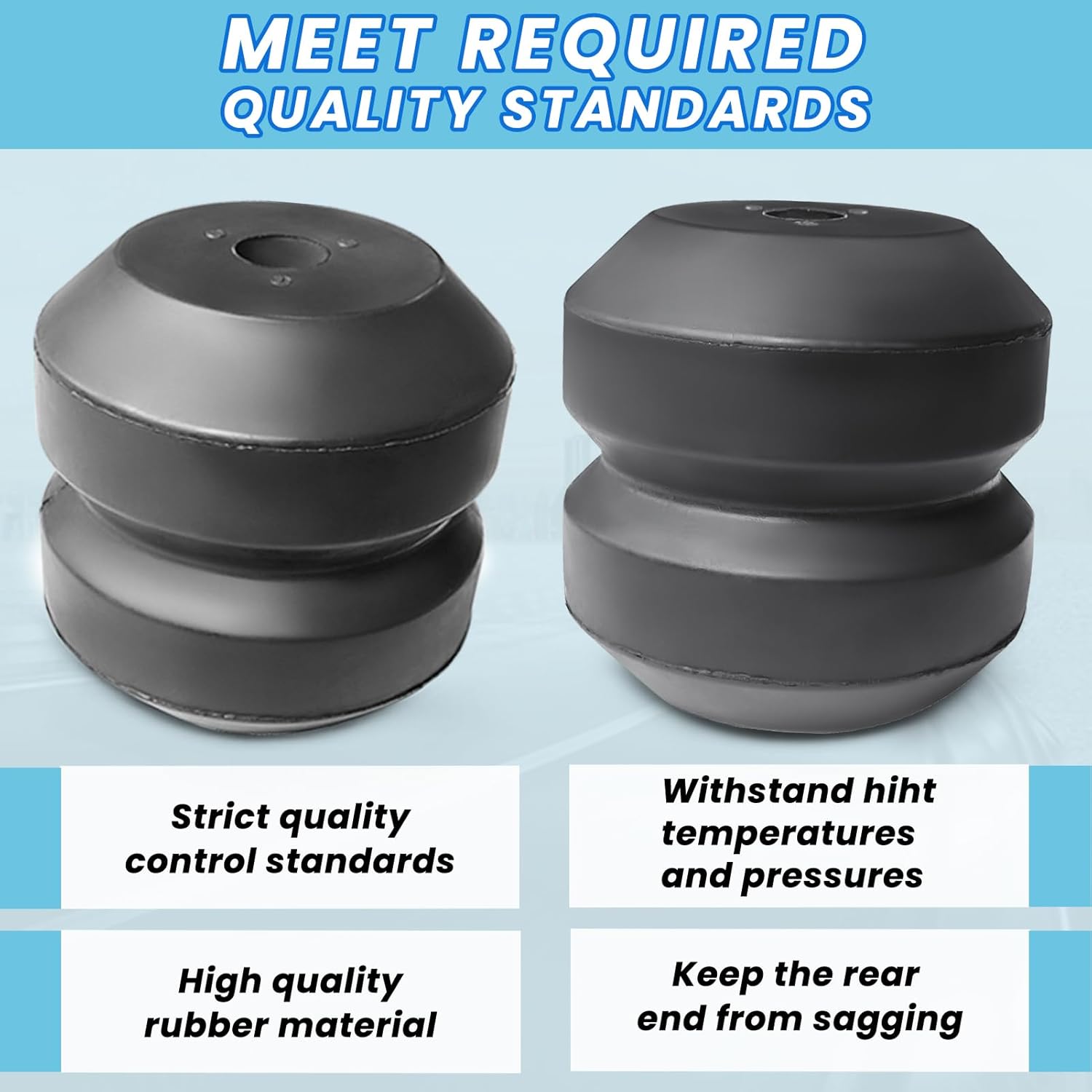 2Pcs Rubber Cushion Suspension Kit for Toyota Tacoma, Tacoma Pre-Runner, Tundra, Isuzu D-MAX and Nissan Titan OEM Replace TORTUN4 Car Rear Rubber Helper Springs Kit (7X1262)