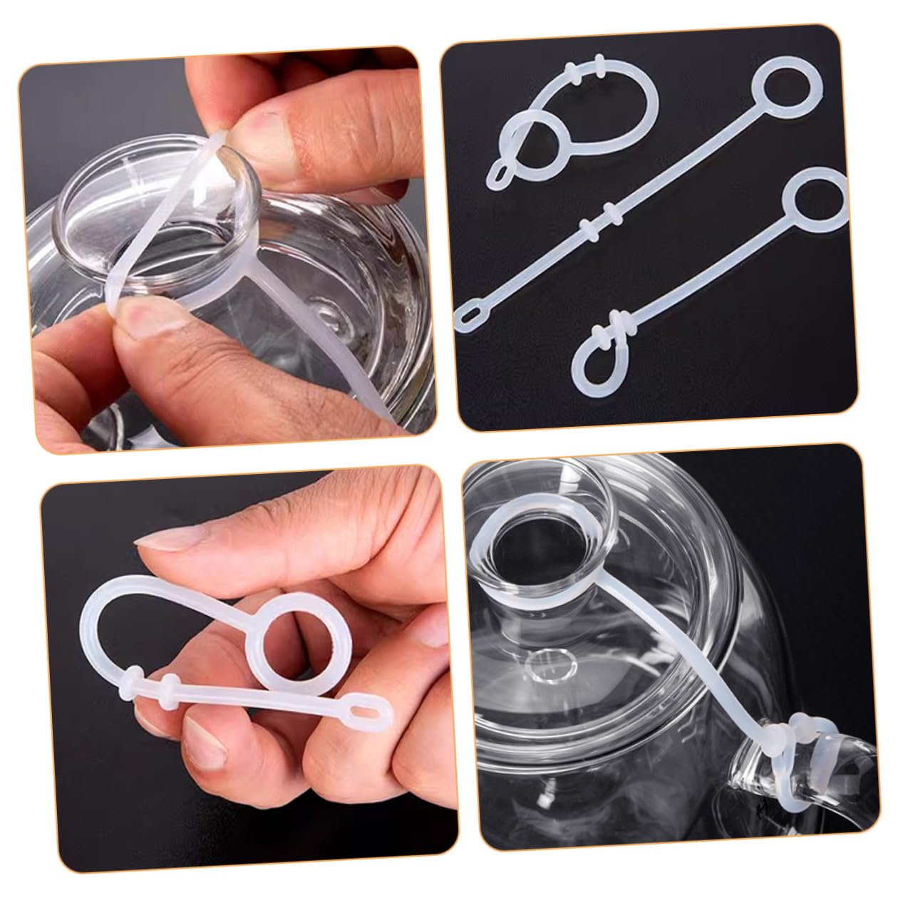Cuerda Protectora de Silicona para Tapa de Tetera Cuerda Resistente al Desgaste Tamaño Compacto Accesorio para Tetera Doméstica de Uso Diario Utensilio Práctico para Cocina