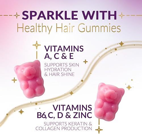 Miniatura 6 de Gomitas de vitaminas para el cabello con biotina de 5000 mcg de vitamina E y C para apoyar el crecimiento del cabello, vegetarianas de primera