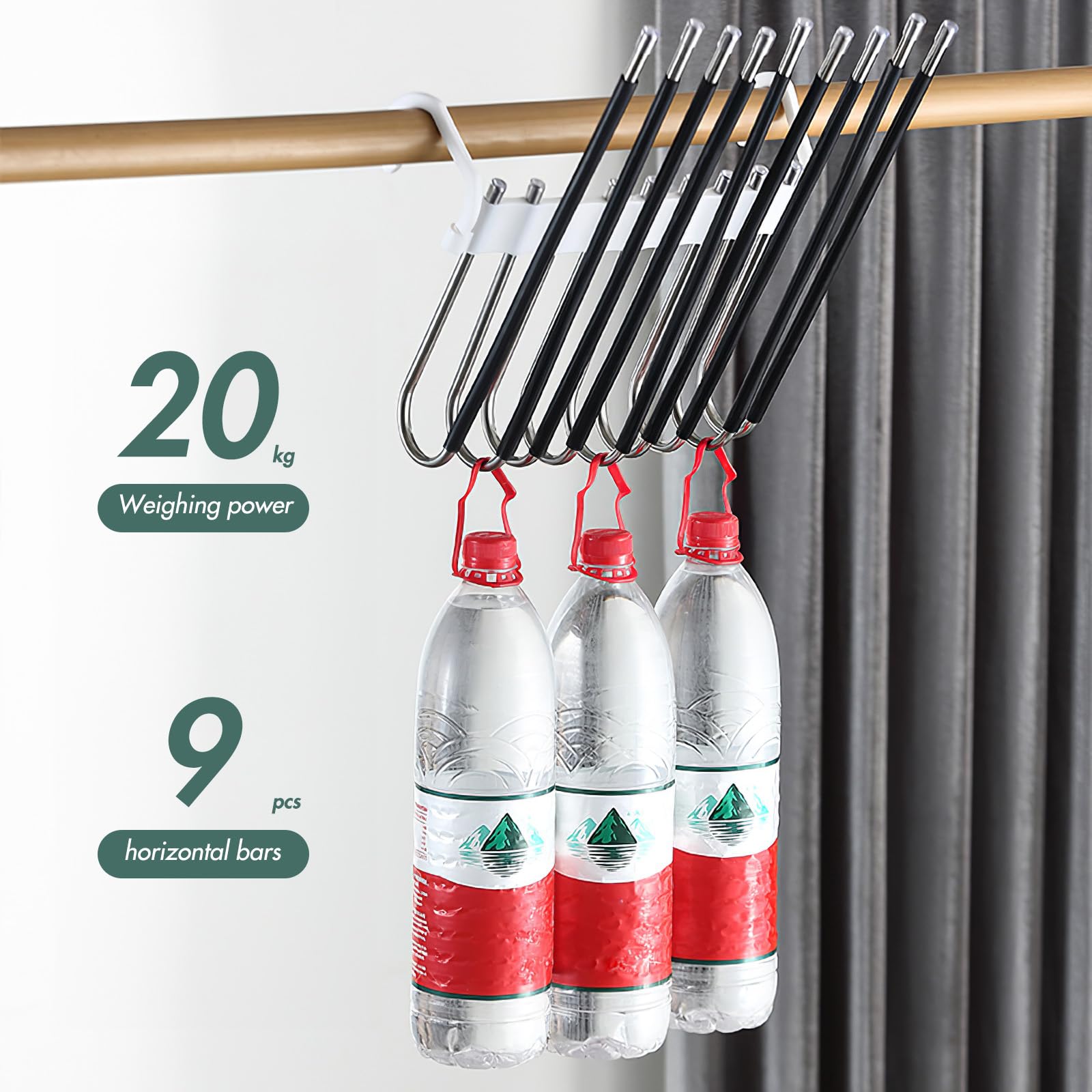 Organizador De Armario Para Pantalones - 2 Perchas De 9 Niveles - Ahorra Espacio