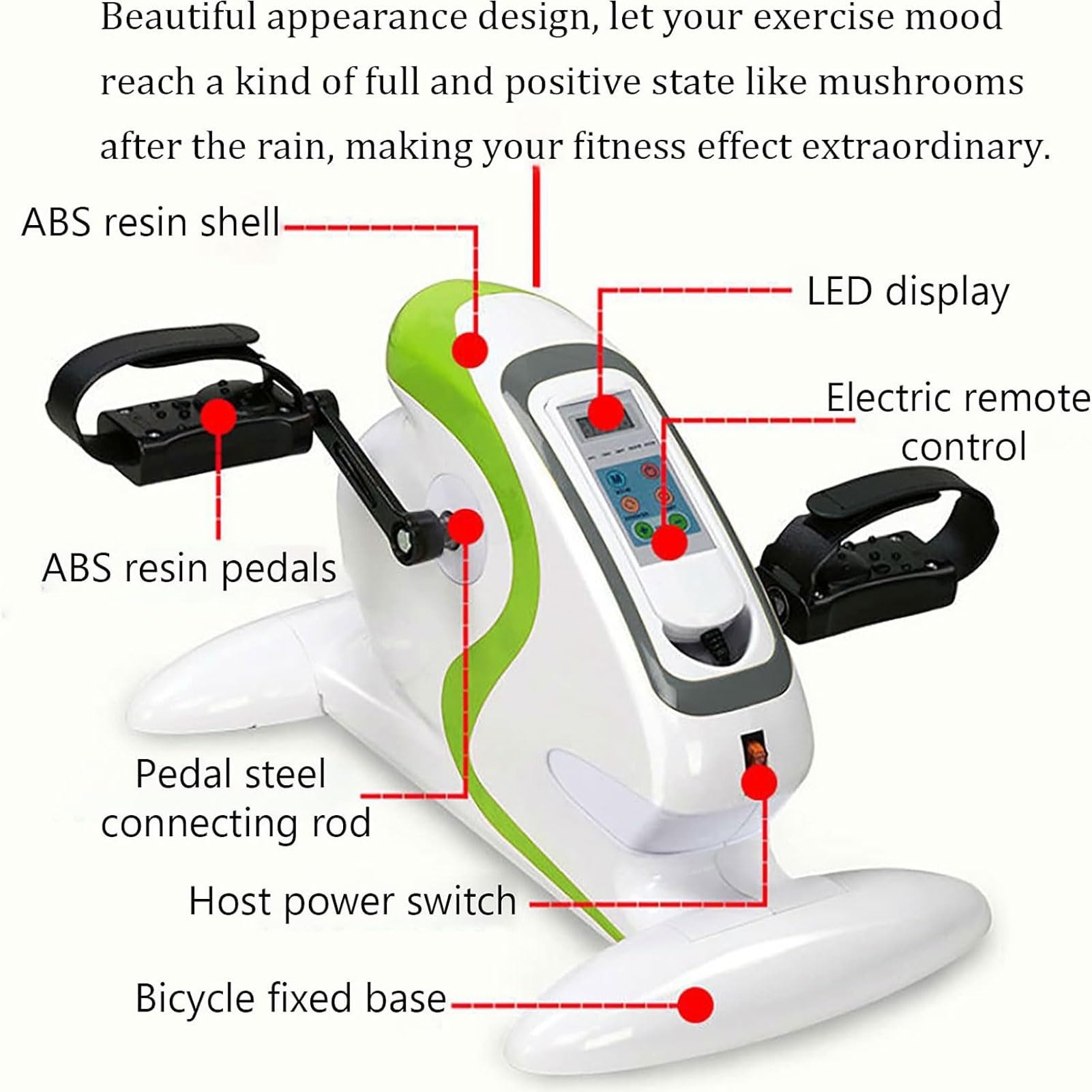 Mini Cyclette elettrica per Tapis roulant, Tapis roulant per Fitness Indoor Riabilitazione Verticale Bicicletta Ciclismo Passo-Passo pedaliera Fitness Mini Cyclette