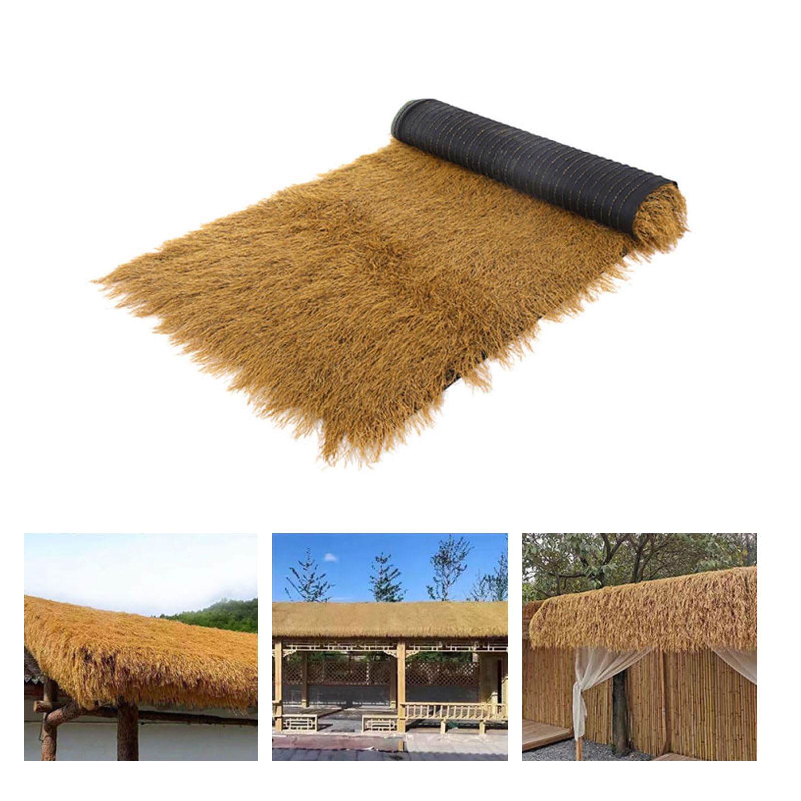 Yinian Paja de Simulación PE PláStico Hawai Rollo de Techo De Paja 0.5Mx20M Libre De Mantenimiento Retardante De Llama Y Más Seguro para Tiki Bar Jardín Patio Cubierta Gazebos Wall House(Size:1Mx10M)