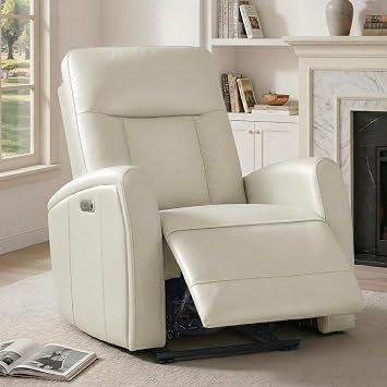KISLOT Wall Hugger Power Recliner Chair with USB & Type-C Ports Faux Leather Recliner 135 Reclining Small Space Electric Sofa for RV Living Room Bedroom
