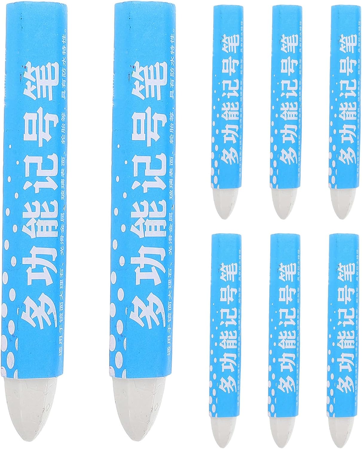 8pcs Tire Marker White - Water-Resistant & Fade Resistant Pens - Wax Based Chalk - High Visibility Marking Crayons for Car Tires Lettering