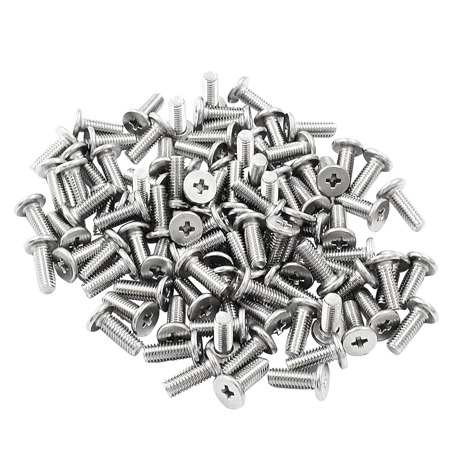 M1.6 x 4mm Round Flat Head Machine Screws, 100pcs