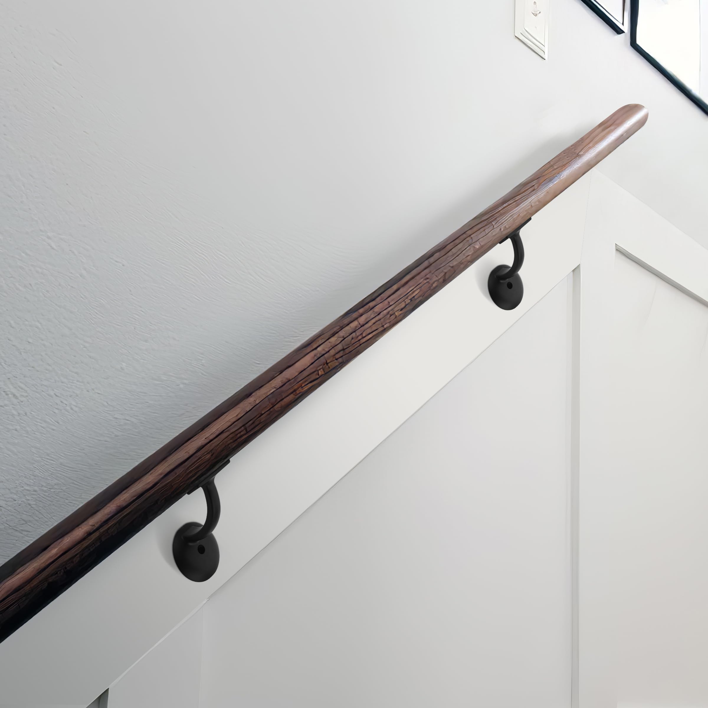 KHTUMEWARE-STAIR Matte Black Handrail Brackets 2-Pack in Matte Black — KHTUMEWARE