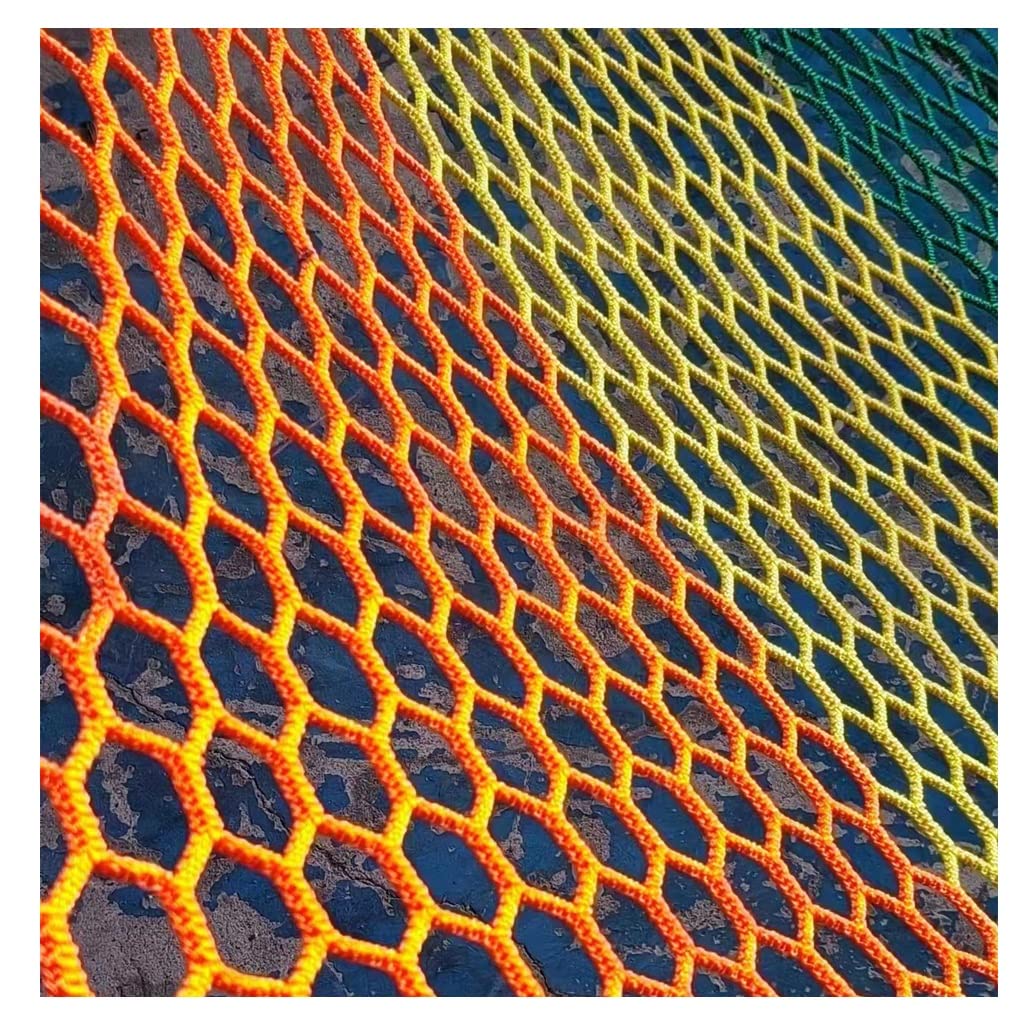 GTHTUHFD Single Layer Layers Climbing Cargo Net Rope Bridge Net Durable Color Playground Climbing Cargo Net Polyester Double Layers Cargo Net Treehouse Net,3X3m