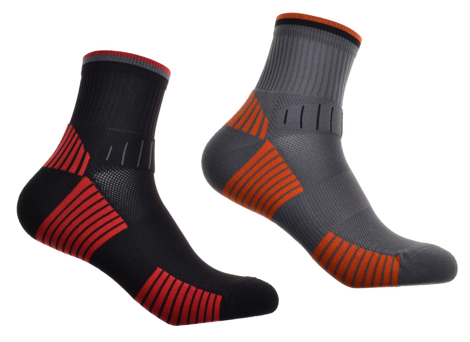 Wb Socks Men's Navy/ Red 2 Pairs Of Cycling Socks - Ankle & Arch Support, Padded, Lightweight