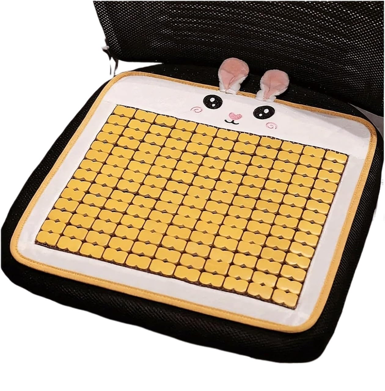 QCKNKMGG Cooling Bamboo Cushion Mat, Cartoon Bamboo Cool Seat Multicolor Non-Slip Car Office 40x40 45x45cm(White,45 * 45cm)