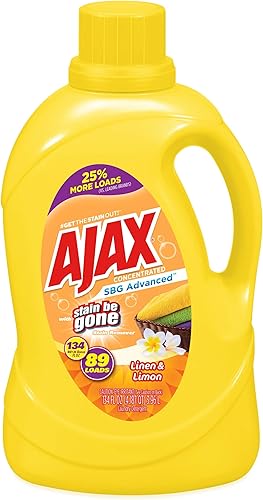 Stain Be Gone Advanced Detergente líquido para ropa de Ajax | Funciona en todas las lavadoras estándar y HE, jabón concentrado para ropa | Agua