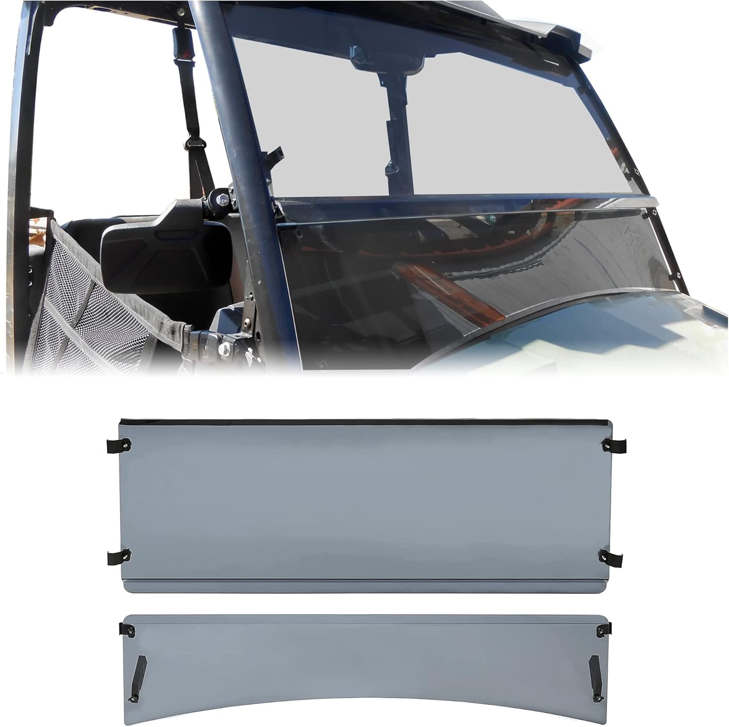 HECASA Full Smoke Windshield Compatible with 2018 John Deere XUV 835E 835M 865E 865M Heavy Duty Front Windscreen