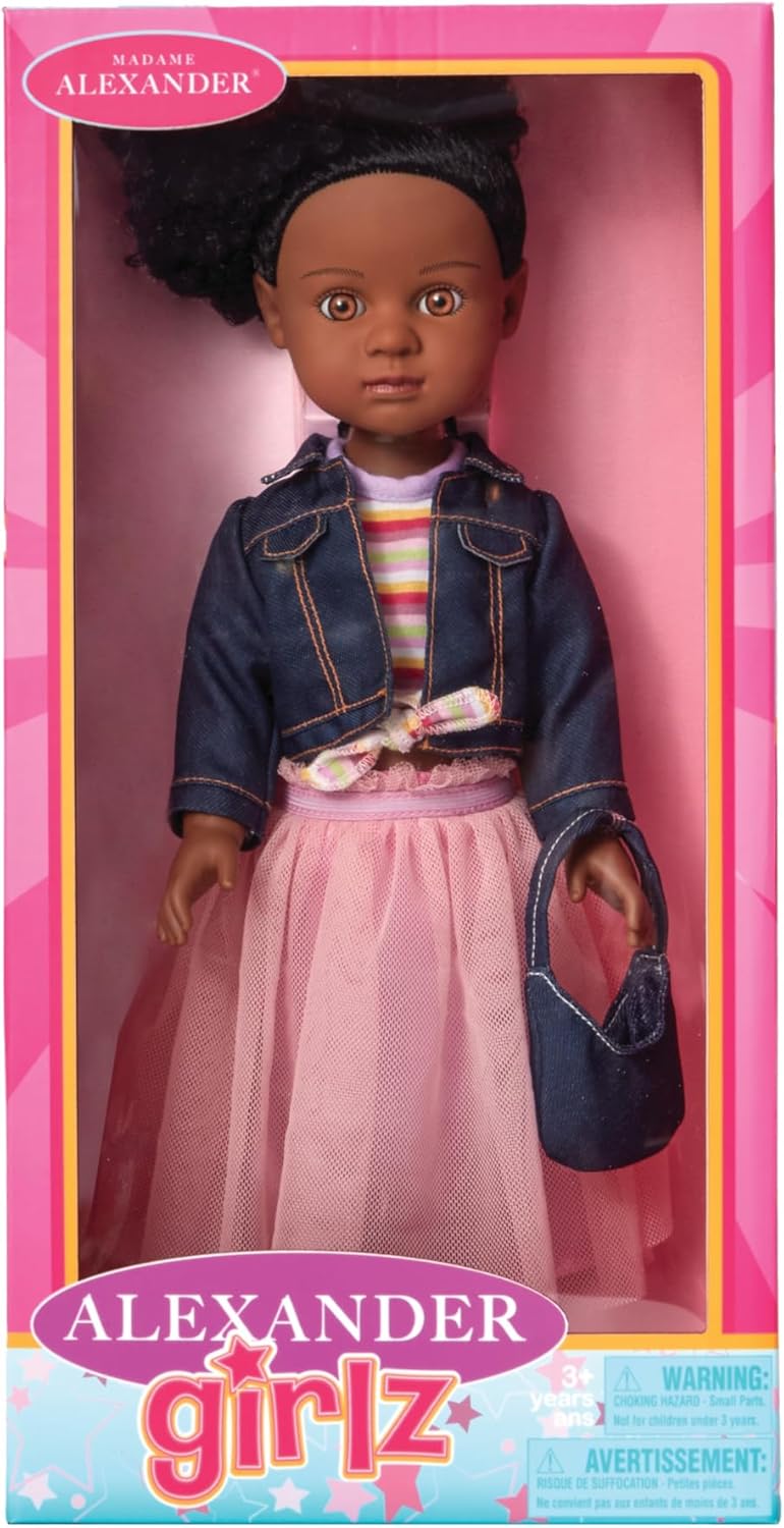 Madame Alexander 14-Inch Alexander Girlz Doll, Zola, Dark Skin Tone with Brown Eyes/Black Hair