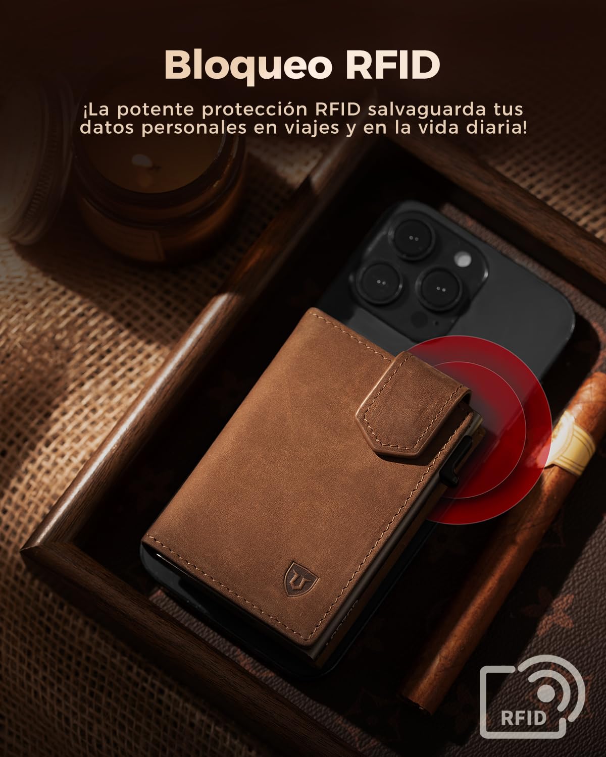 LORZOR Cartera Tarjetero Hombre con Monedero XXL, Carteras para Hombre Pequeñas con Cierre Magnético, Billetera Piel con Bloqueo RFID, Wallet Pop-up, Capacidad para 10 Tarjetas