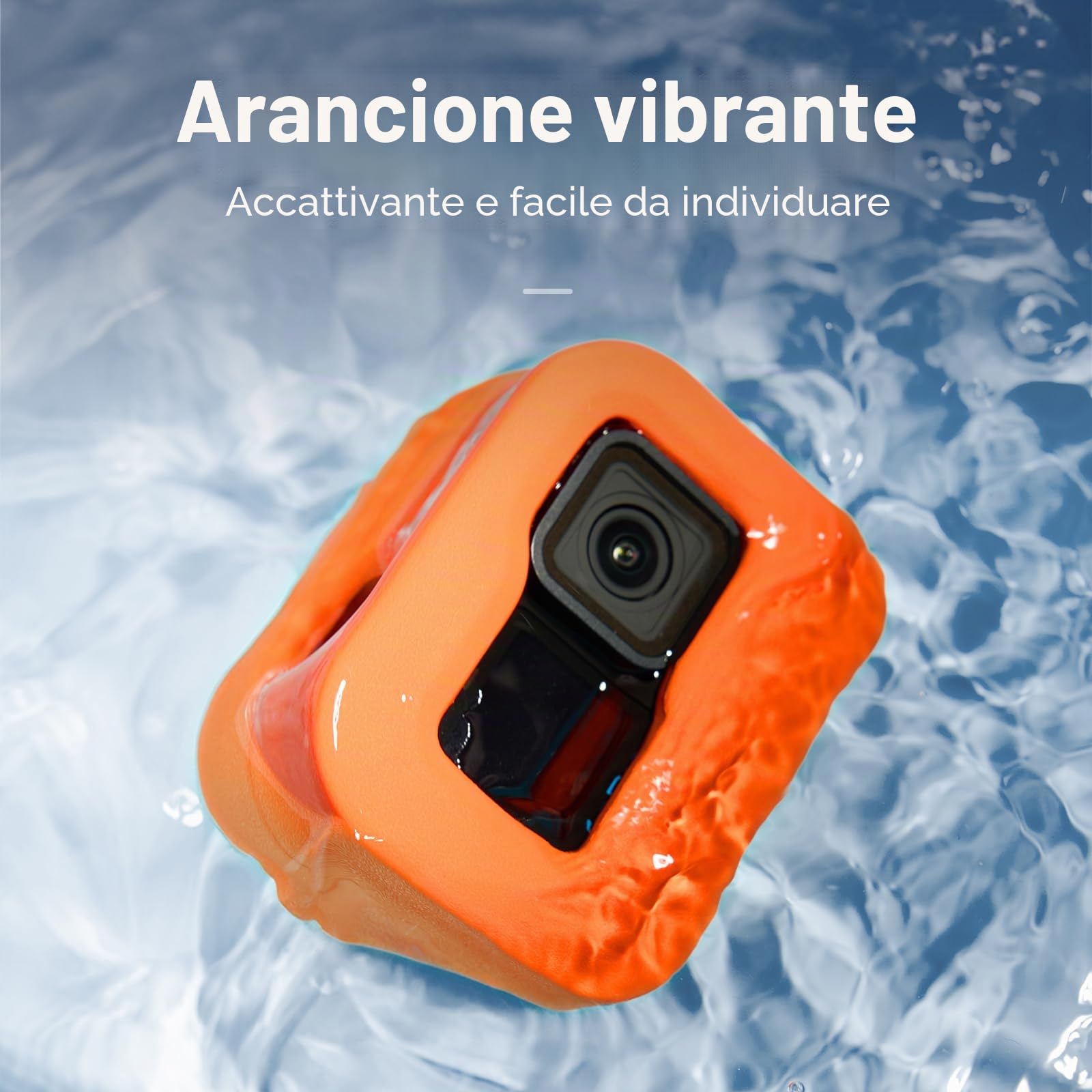 TELESIN Custodia galleggiante per GoPro Hero 13/12/11/10/9 nera, telaio di alloggiamento galleggiante per Go Pro, adatto per snorkeling, surf, sci d'acqua, accessori per action camera (arancione)