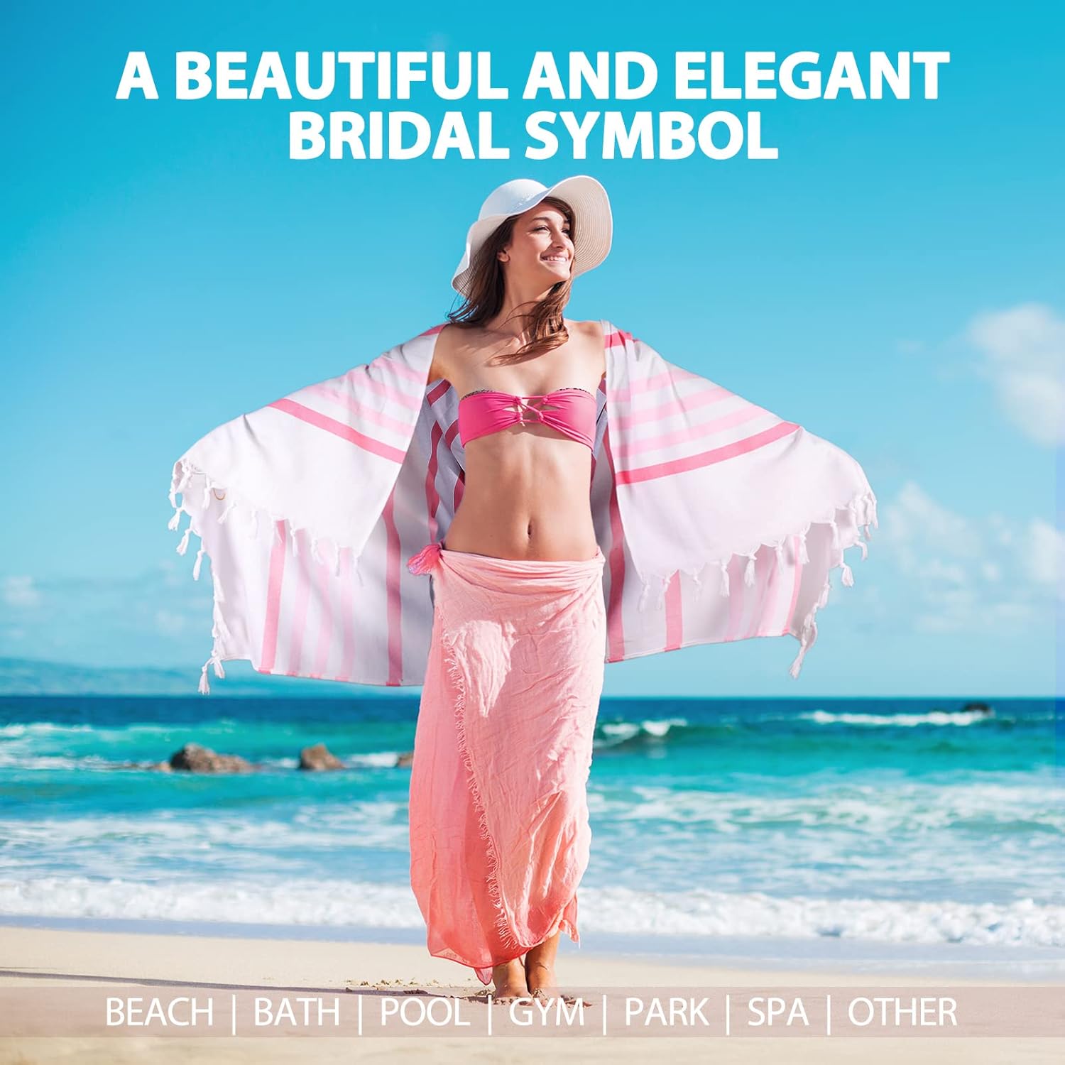 6 Pcs Bride Beach Towel Bridesmaid Towel for Bachelorette Party Honeymoon Bridal Shower Gifts Oversized 35. 43x70. 87 Inch Quick Dry Soft Turkish Beach Favors for Summer Wedding Party Gifts, 2 Colors