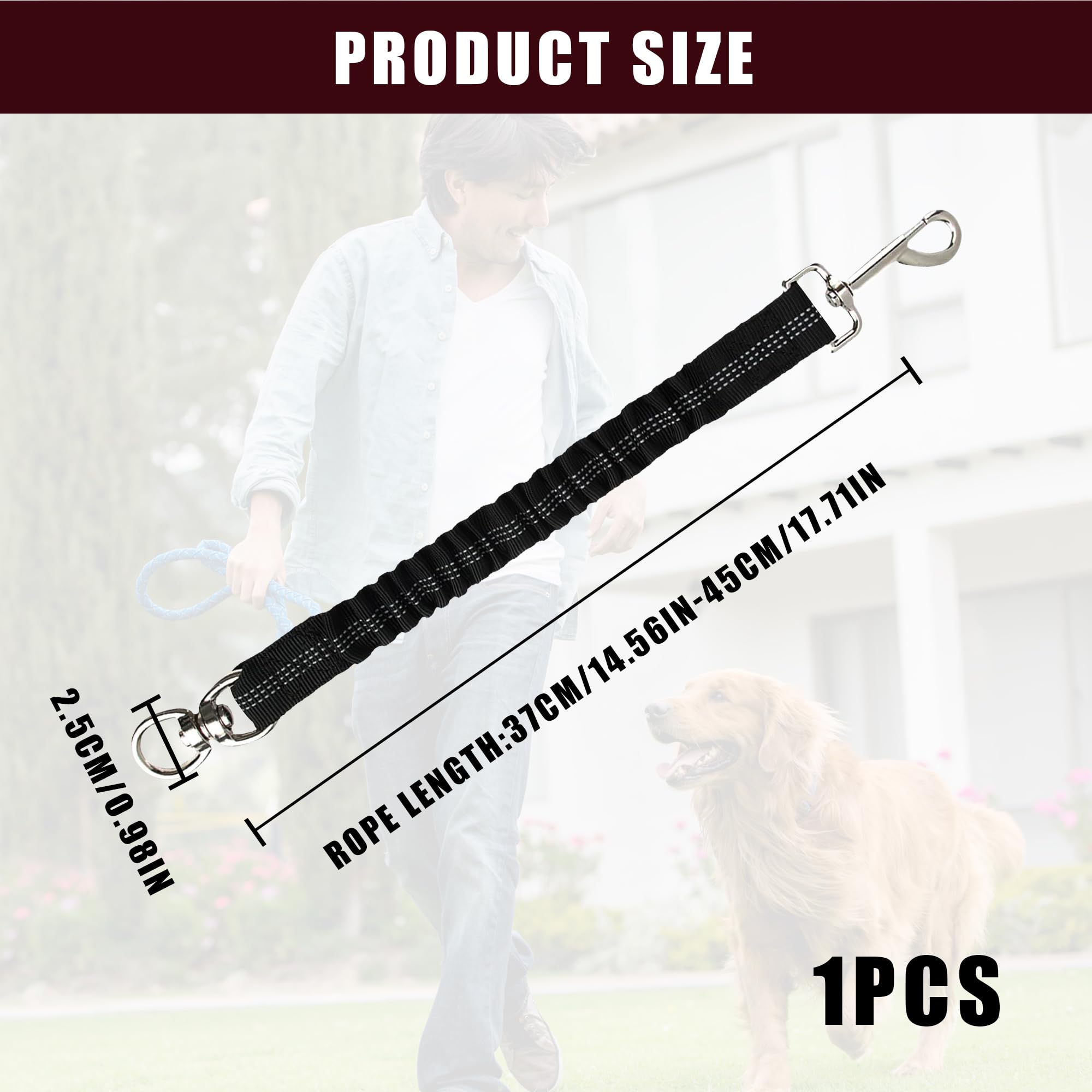 1PCS Bungee Dog Lead Durable Elastic Dog Lead Shock Absorber Extension for Small Dogs Medium Dogs,Prevent Injury on Arm and Shoulder - Image 2