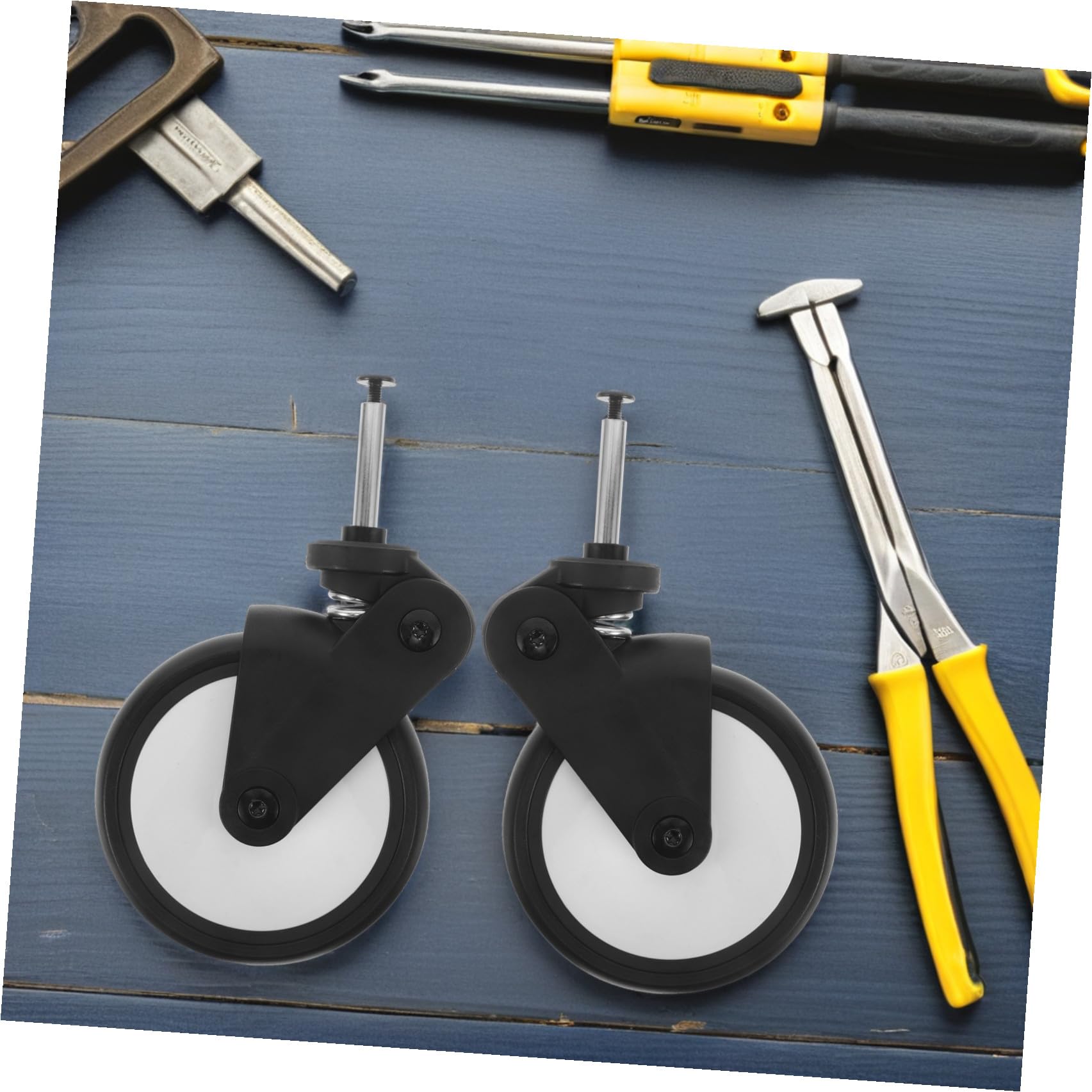 Roues Avant en Caoutchouc pour Poussette Bébé, Lot de 2 Pièces, Diamètre Standard, Remplacement, Accessoires de Poussette Compatibles, pour Usage Quotidien et Balades en Extérieur