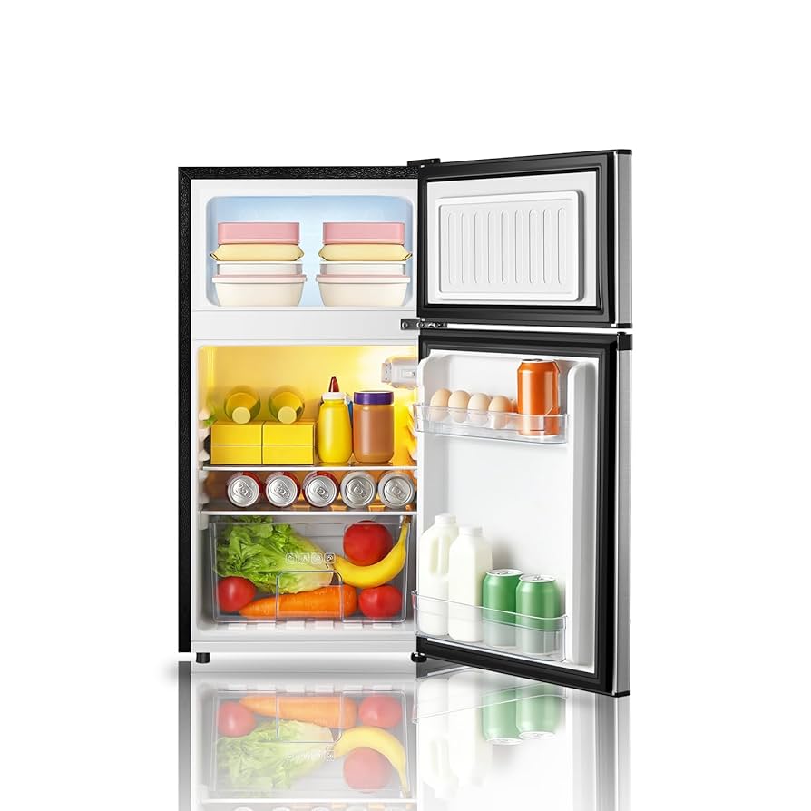 Mini Refrigerator シルバー 2段棚付き s-l1200.jpg