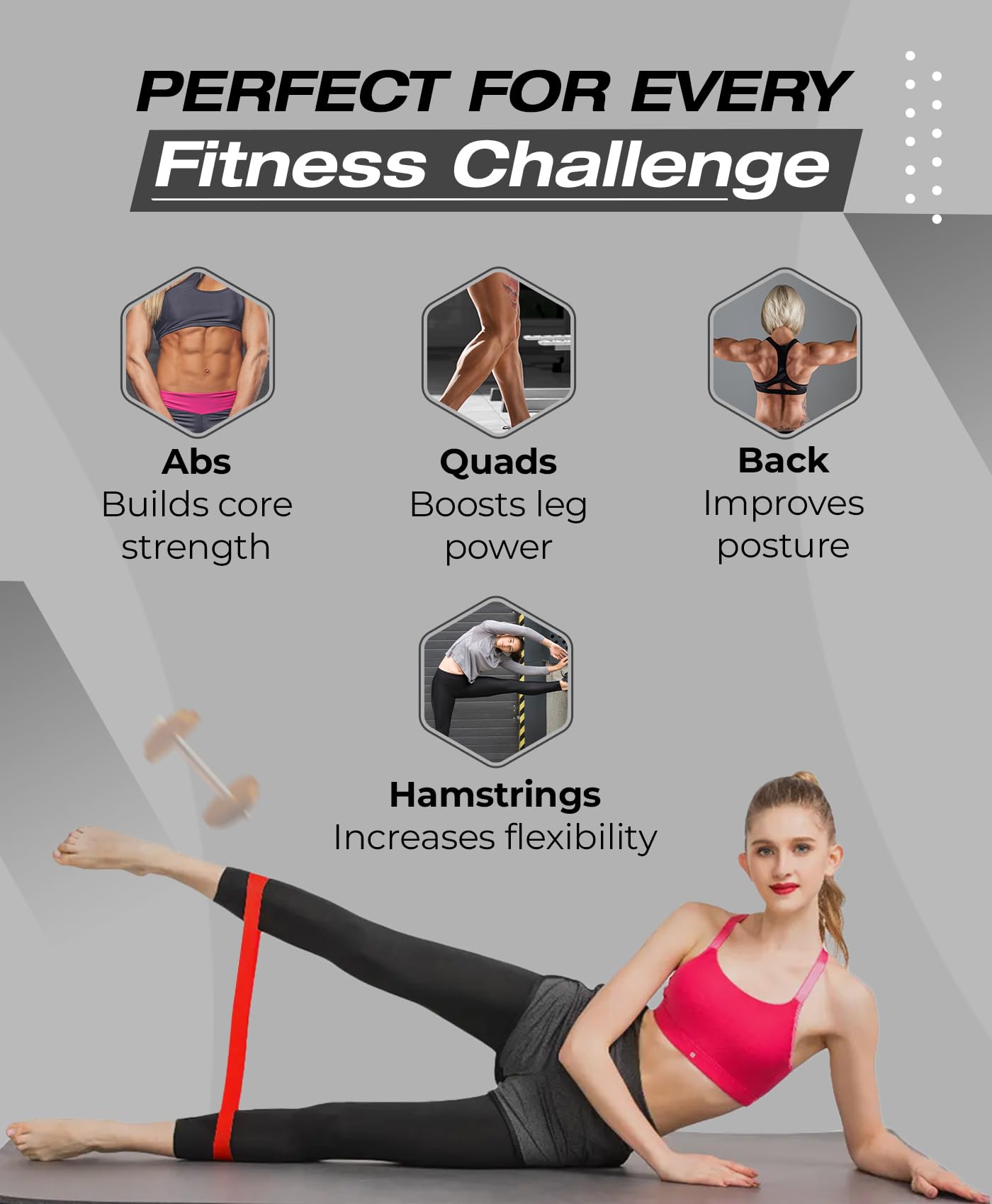 Bingwaah - Widerstandsbänder - Set mit 5 elastischen Gummibändern aus Naturkautschuk für Übung, Stretching, Krafttraining & Reha - 5 Widerstandsstufen, tragbar & langlebig für Zuhause & Fitnessstudio