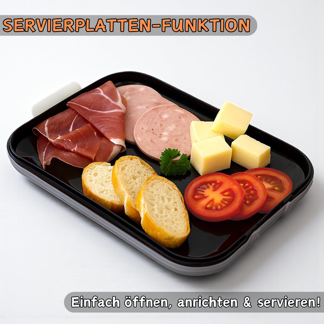 Engelland 6er Set Aufschnitt-Dosen mit integrierter Servierplatte, Frischhaltedose, Aufbewahrungsbox, Lebensmittelbehälter, Aufschnitt-Box, stapelbar, BPA-frei, Küchenbedarf, Kunststoff, Apricot Küche, Haushalt & Wohnen