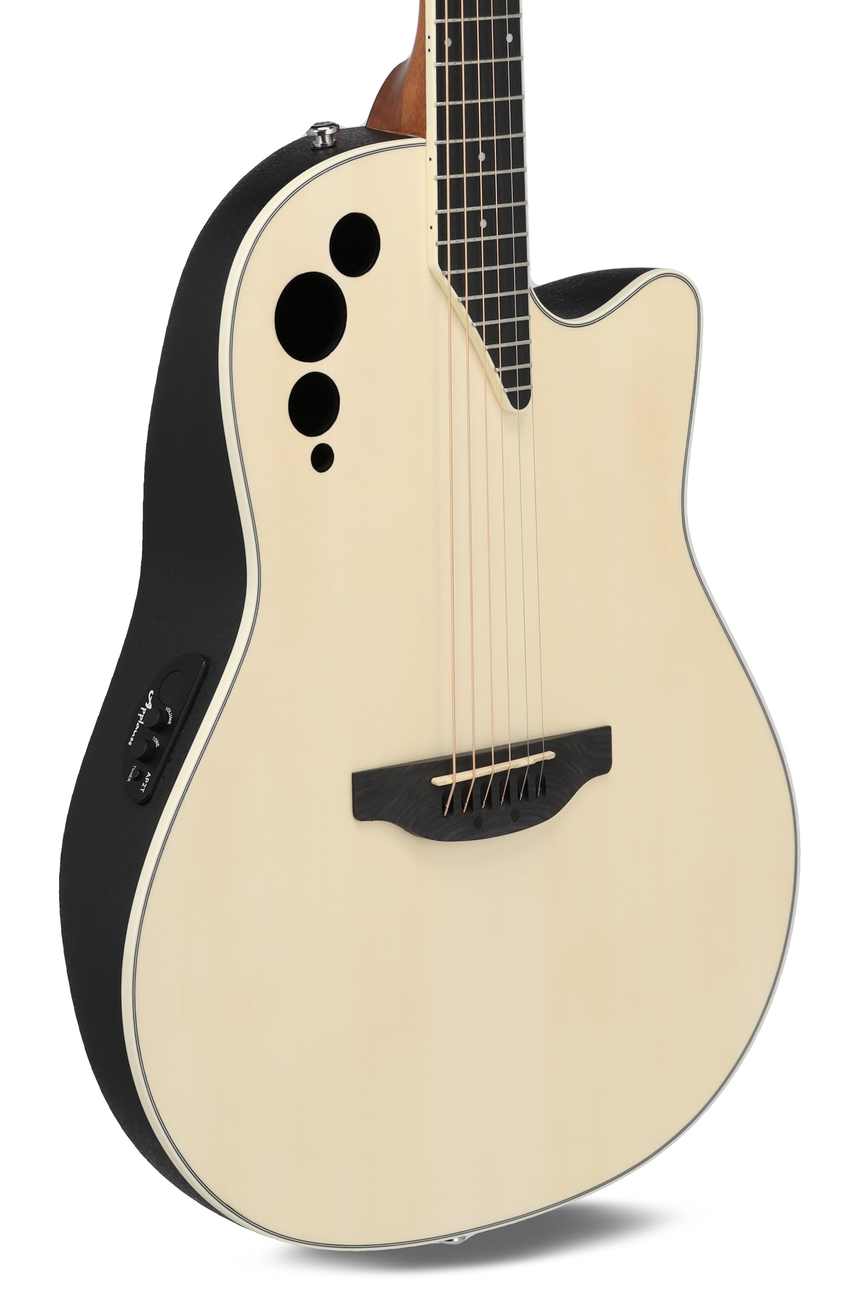 Applause Guitare électro-acoustique Spirit - table en épicéa sélectionnée - corps Lyrachord profondeur moyenne - pan coupé - préampli AP2T + accordeur - naturel - AAE-044-4S